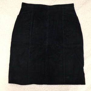 Black suede leather skirt